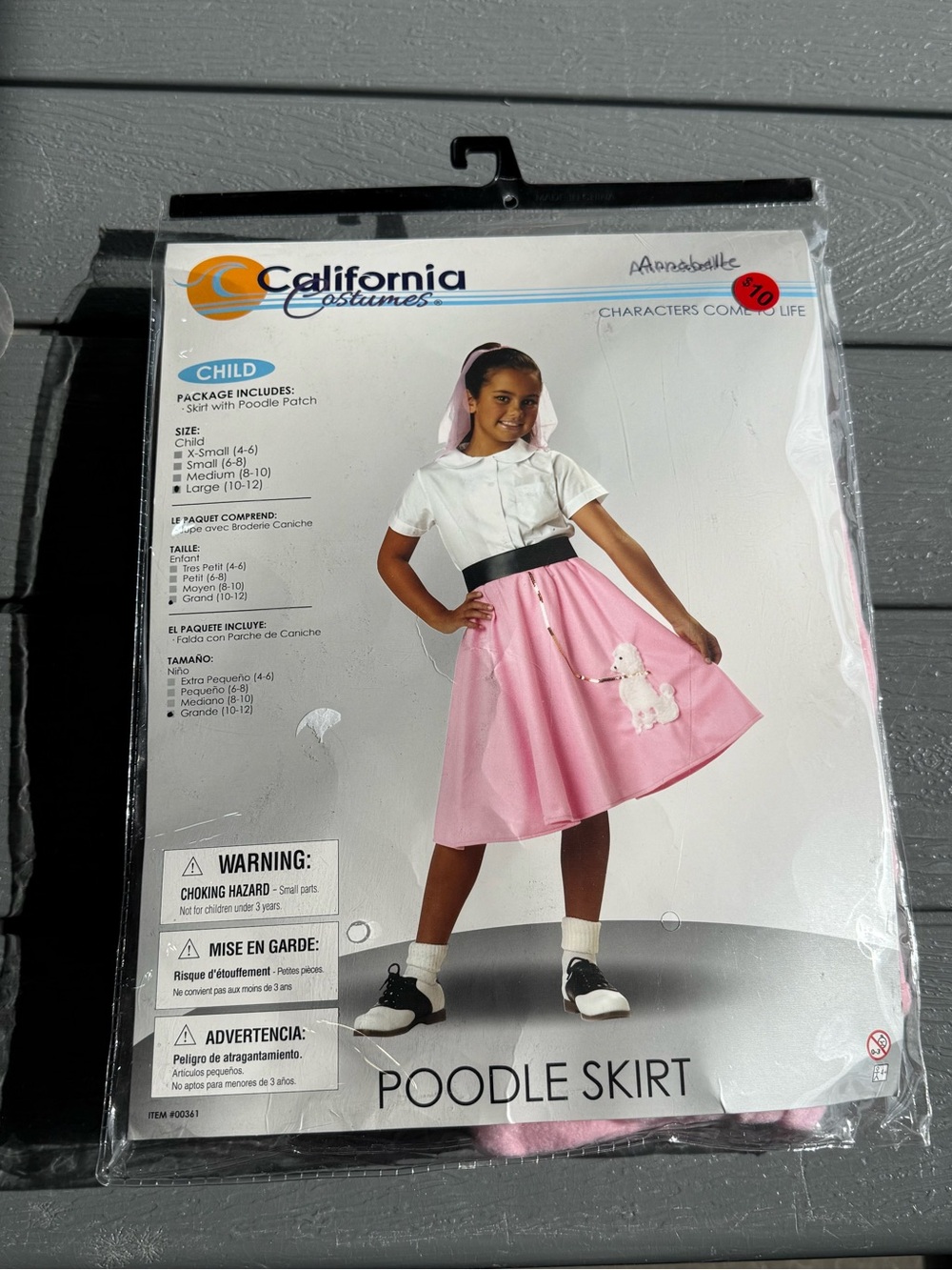 California Costumes Pink Poodle Circle Skirt sz 10-12